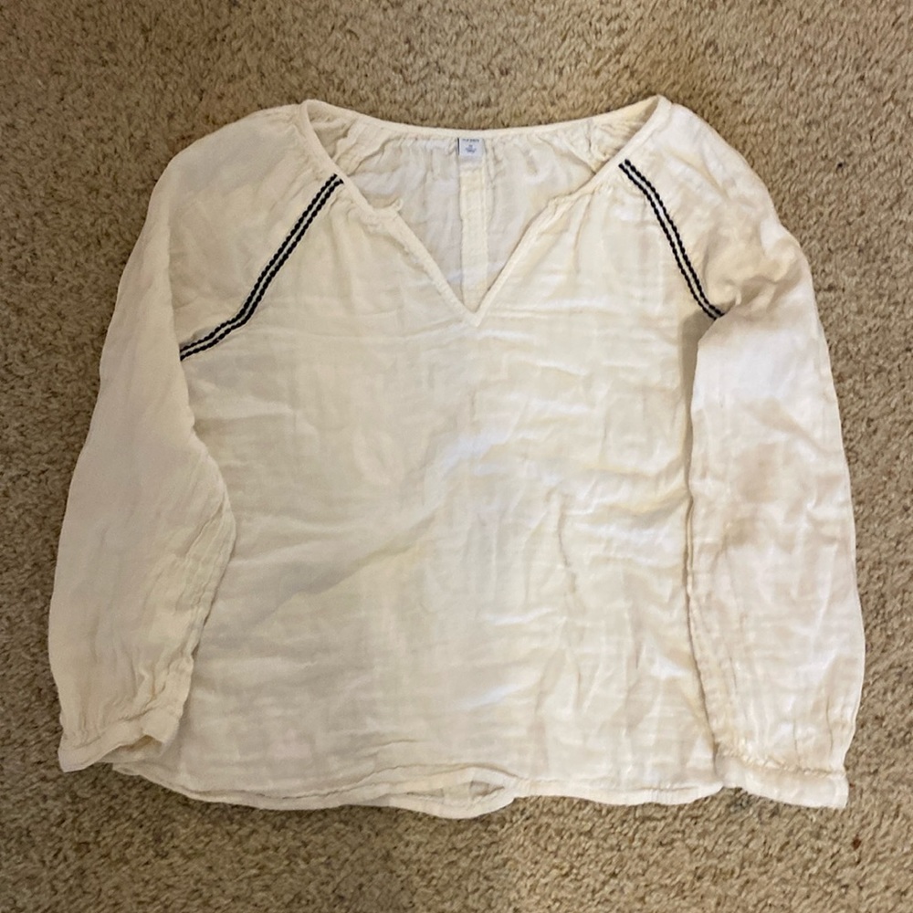Cream long sleeve shirt